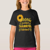 Grateful, Thankful, Blessed Sunflower T-shirt (Voorkant)
