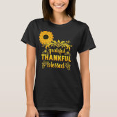 Grateful, Thankful, Blessed Sunflower T-shirt (Voorkant)