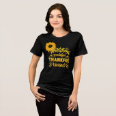 Grateful, Thankful, Blessed Sunflower Tri-Blend Shirt (Voorkant volledig)