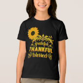 Grateful, Thankful, Blessed Sunflower Tri-Blend Shirt (Voorkant)