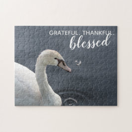 Grateful Thankful Blessed Swan Jigzaag Puzzle Legpuzzel