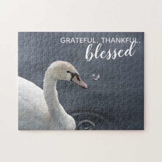Grateful Thankful Blessed Swan Jigzaag Puzzle Legpuzzel (Horizontaal)