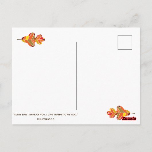 Grateful Thankful Blessed Thanksgiving Verse Briefkaart (Achterkant)