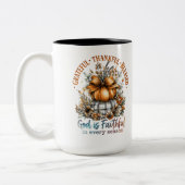 Grateful Thankful Blessed Tweekleurige Koffiemok (Links)