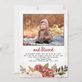 Grateful Thankful Blessed Two-Photo Thanksgiving Feestdagenkaart (Achterkant)