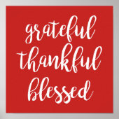 GRATEFUL THANKFUL BLESSED-typografie Poster (Voorkant)