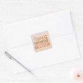 Grateful Thankful Blessed word art Thanksgiving Vierkante Sticker (Envelop)