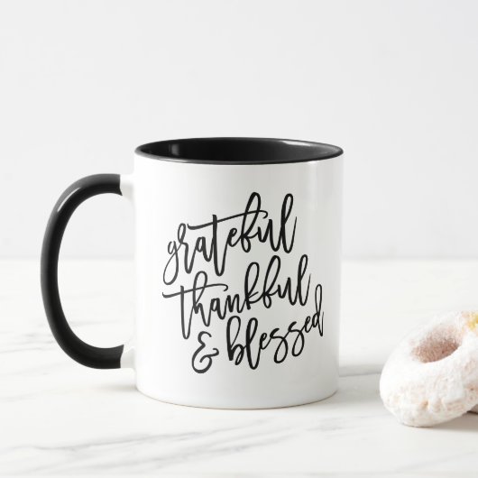 Grateful, Thankful, en Gezegend Mok (Met donut)