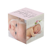 Grateful, Thankful, Gezegelde eigen naam & 4 foto' Kubus (Achter hoekig)