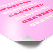 Grateful, Thankful, Gratitude Quote, Pink, Holiday Foto Afdruk (Hoek)