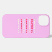 Grateful, Thankful, Gratitude Quote, Pink, Holiday iPhone Hoesje (Achterkant horizontaal)