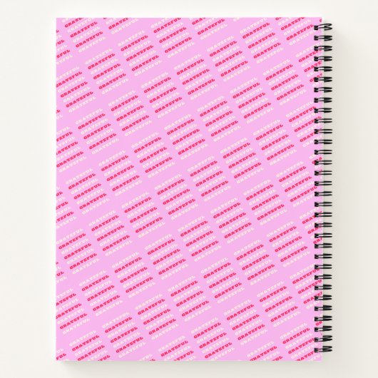 Grateful, Thankful, Gratitude Quote, Pink, Holiday Notitieboek (Achterkant)