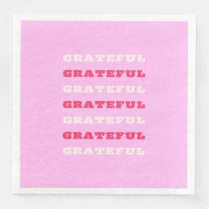 Grateful, Thankful, Gratitude Quote, Pink, Holiday Servet