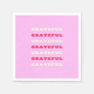 Grateful, Thankful, Gratitude Quote, Pink, Holiday Servet