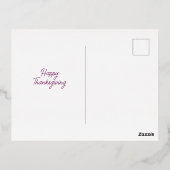 Grateful Thanksgiving Boeket Gold Folie Feestdagen Briefkaart (Achterkant)