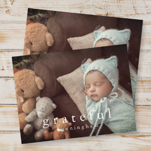 Grateful Thanksgiving Moderne familie foto Feestdagenkaart