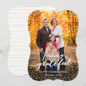 Grateful Thanksgiving Photo Card Feestdagenkaart (Voorkant / Achterkant)