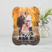 Grateful Thanksgiving Photo Card Feestdagenkaart (Staand voorkant)