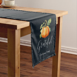 Grateful Thanksgiving pompoen gepersonaliseerd Korte Tafelloper