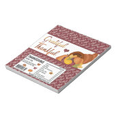 Grateful Thanksgiving Snoep Bar Wrapper Favors Notitieblok (Linkerzijde)
