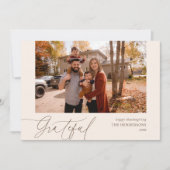 Grateful Thanksgiving voor handschriftenfoto's Feestdagenkaart (Voorkant)