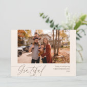Grateful Thanksgiving voor handschriftenfoto's Feestdagenkaart (Staand voorkant)
