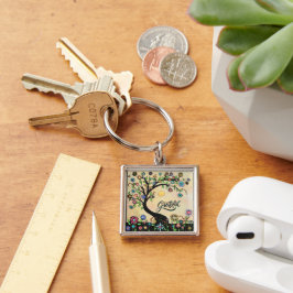 Grateful Tree Flowers Fun Sleutelhanger