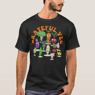 Grateful Veg Happy Vegan en Vegetari T-shirt