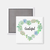 Grateful Waterverf Floral Krans Koelkast Magneet (Voorkant / Achterkant)