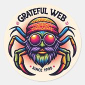 Grateful Web - Spydye3 Ronde Sticker (Voorkant)
