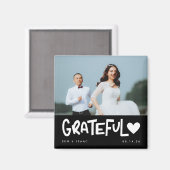 Grateful Wedding Photo Hartelijk dank Magneet (Voorkant / Achterkant)