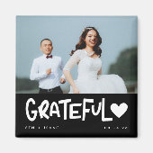 Grateful Wedding Photo Hartelijk dank Magneet (Voorkant)