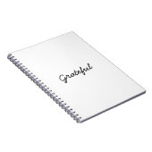 Grateful white custom script minimalist dankbaarhe notitieboek (Rechterzijde)