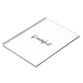 Grateful white custom script minimalist dankbaarhe notitieboek (Linkerzijde)
