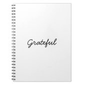 Grateful white custom script minimalist dankbaarhe notitieboek (Voorkant)