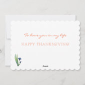 Grateful Wildflower Oranje Thanksgiving Feestdagenkaart (Achterkant)