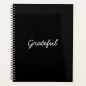 Grateful zwarte casual van het manuscripttekst of  planner (Voorkant)