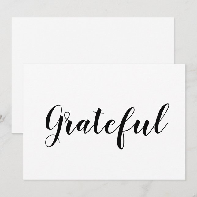 Grateful zwarte witte script schattige Thanksgivin (Voorkant / Achterkant)