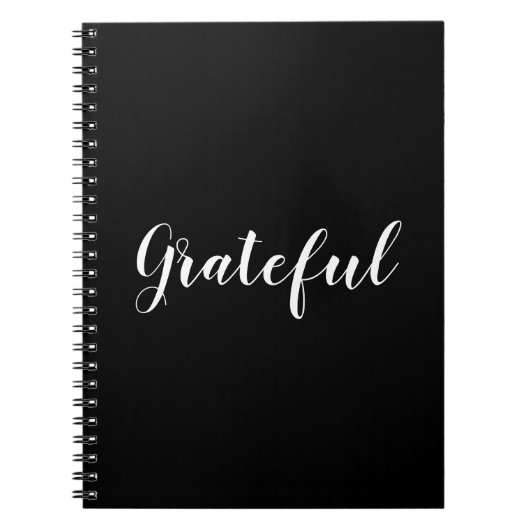 Grateful zwarte & witte tekst van het douanemanusc notitieboek (Voorkant)