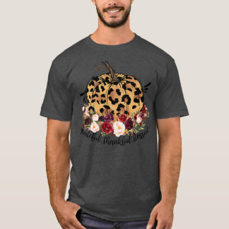 Gratefull Thankful Blessed Leopard Pumpkin Herfst  T-shirt