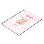 gratie | Aangepaste Roze Teddybeer Nursery Design Notitieboek (Linkerzijde)