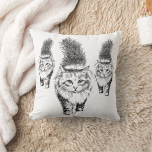 Gratiënte kattenwandeling kussen