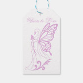 Gratiënzwaan met vlinder vleugels cadeaulabel (Achterkant)