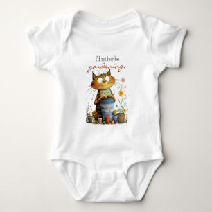 Gratieuze Cute Kat "Ik Ging Liever Tuinieren" Romper
