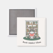 Gratieuze kattenbril die boeken leest Boekenplank Magneet (Voorkant / Achterkant)