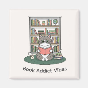 Gratieuze kattenbril die boeken leest Boekenplank  Magneet