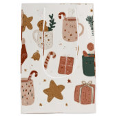 Gratieuze Kerstpatroon Gift Zak  Medium Cadeauzakje (Achterkant)