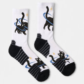 Gratieuze Zwarte Katten Sokken (Rechts)