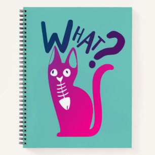 Gratig Speels Grappig Roze Kat Humor Huisdier Cart Notitieboek