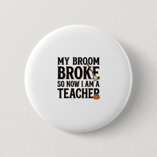 Gratige Bezemschool Leraren Gebroken Vintage Hallo Ronde Button 5,7 Cm